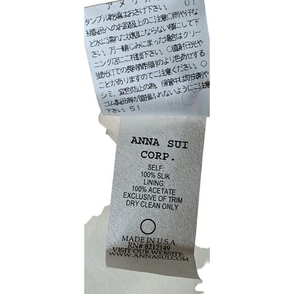 Anna Sui Size 4 Silk Pink Floral Sleeveless Tiered Ruffle Dress Boho Party” - Picture 12 of 13